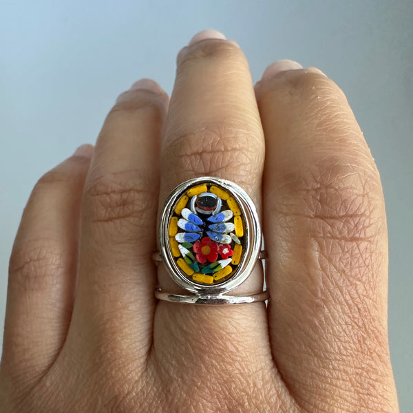 Micromosaic Ring in Yellow