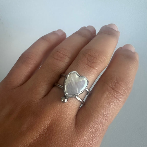 Pearl Heart Ring