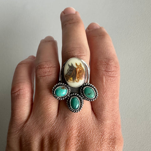 Horse Cameo Ring #1