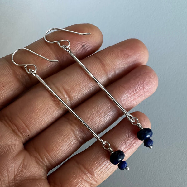 Lapislázuli Bar Earrings