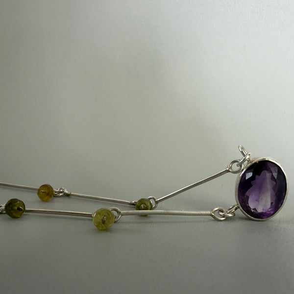 Amethyst + Sapphire Necklace