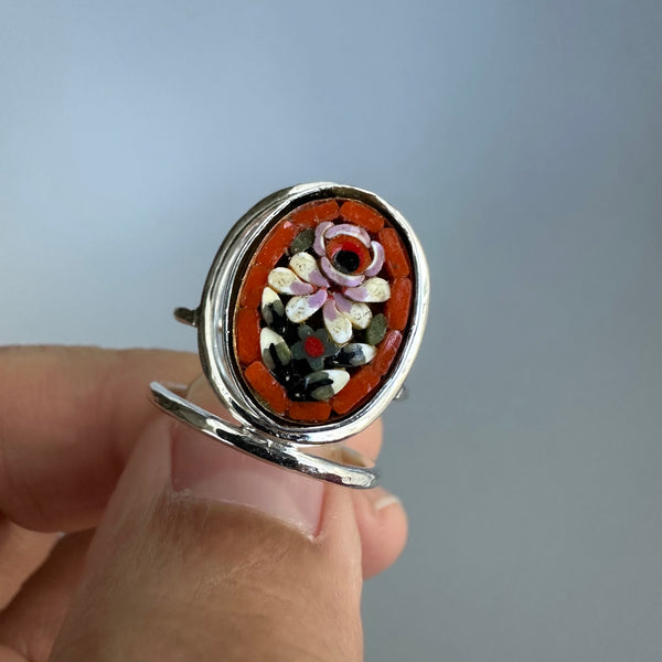 Micromosaic Ring in Coral