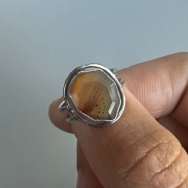 Montana Agate Halo Ring 2