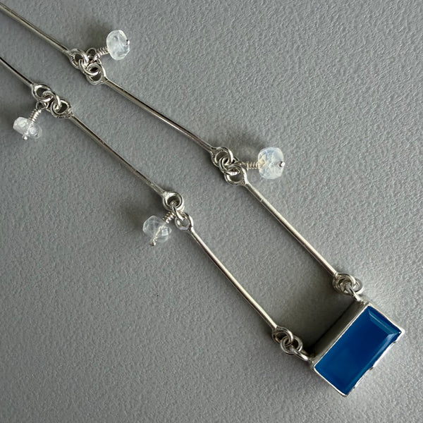 Blue Chalcedony + Moonstone Necklace