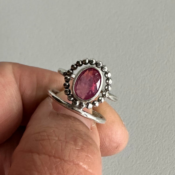 Pink Oval Sapphire Ring