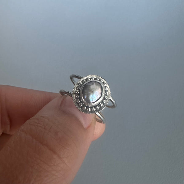 Beaded Pearl Ring