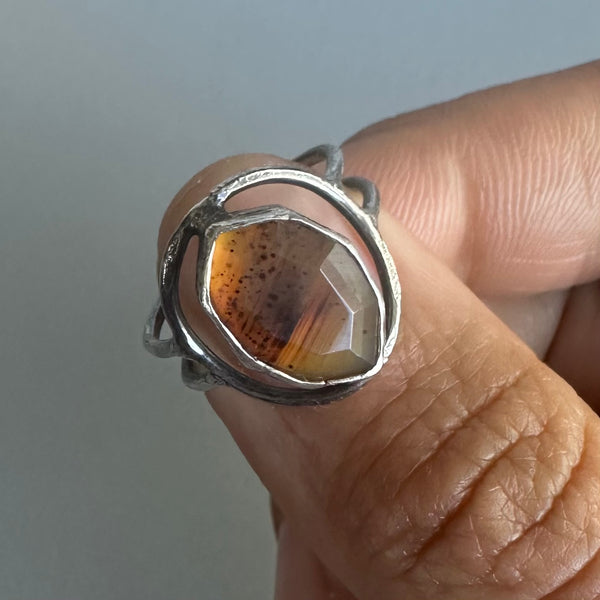 Montana Agate Halo Ring 1