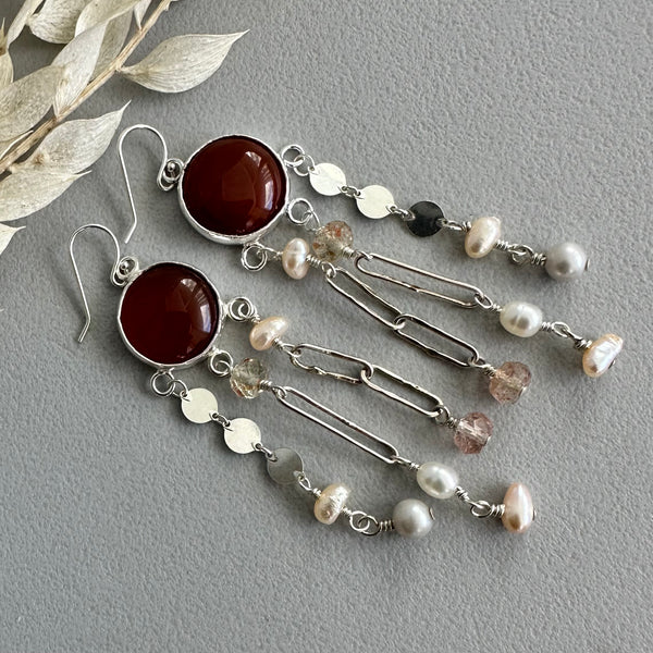 Lluvia Earrings in Carnelian