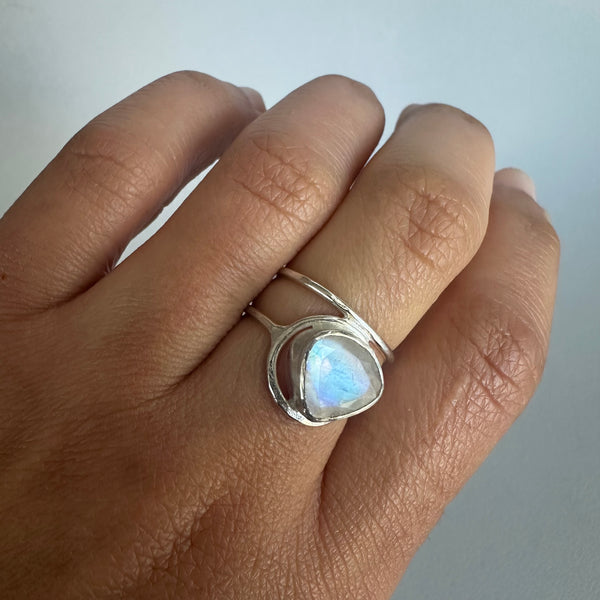 Faceted Moonstone Ring