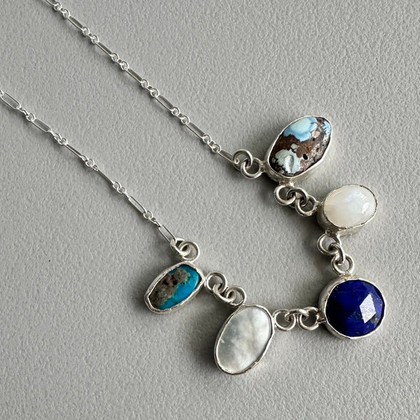 Little Treasures Necklace in Blue and White