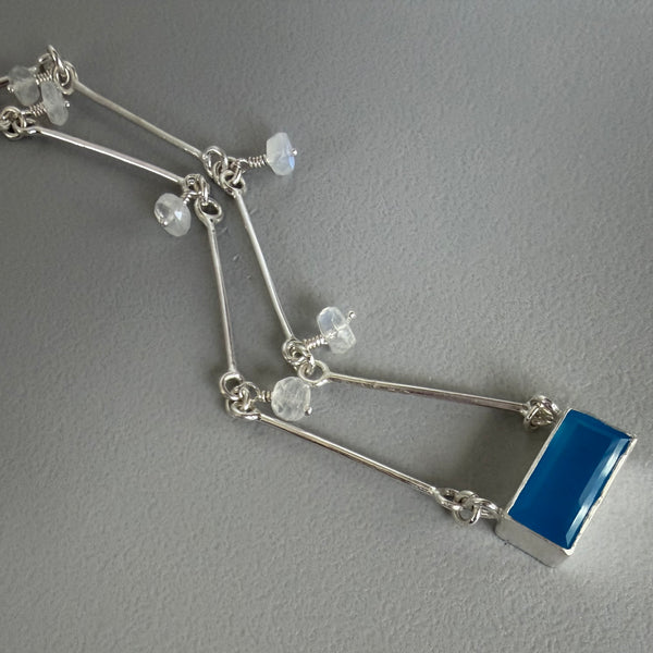 Blue Chalcedony + Moonstone Necklace