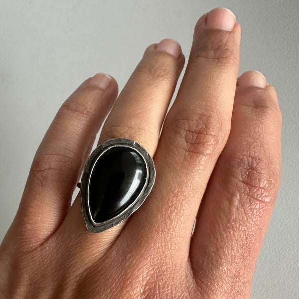 Teardrop Onyx Ring