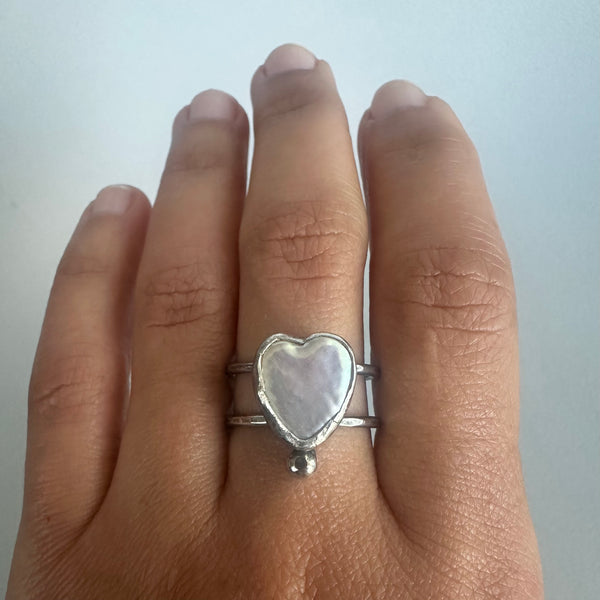 Pearl Heart Ring