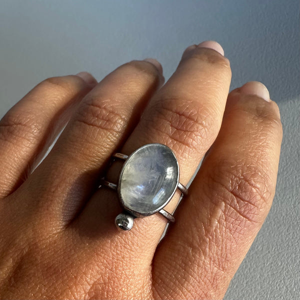 Moonstone with Dot Ring