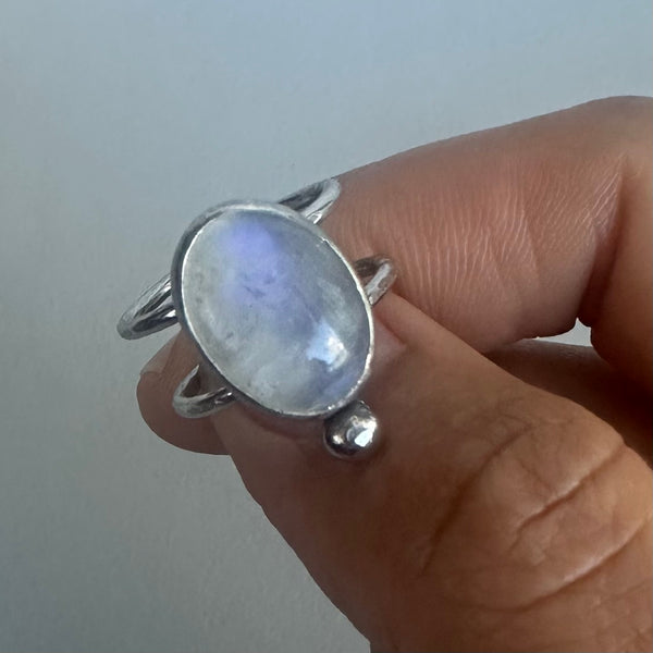 Moonstone with Dot Ring