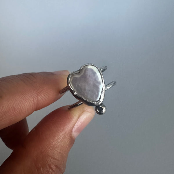 Pearl Heart Ring