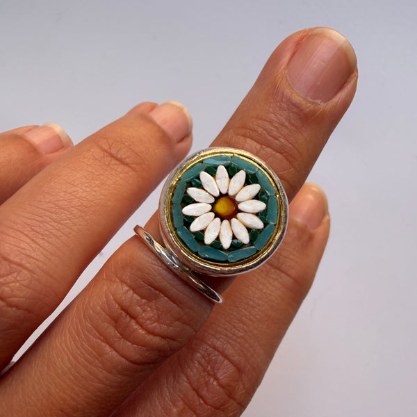 Micromosaic Daisy Ring