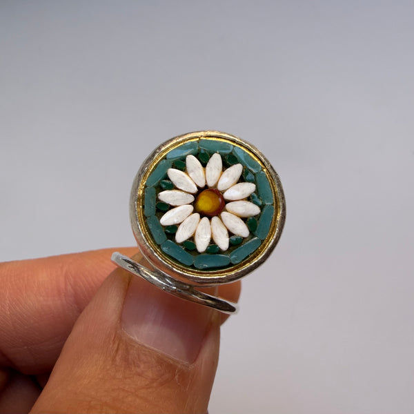 Micromosaic Daisy Ring
