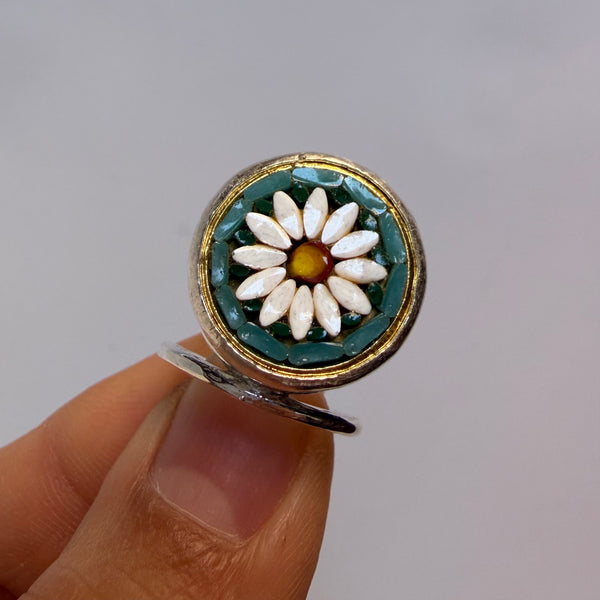 Micromosaic Daisy Ring