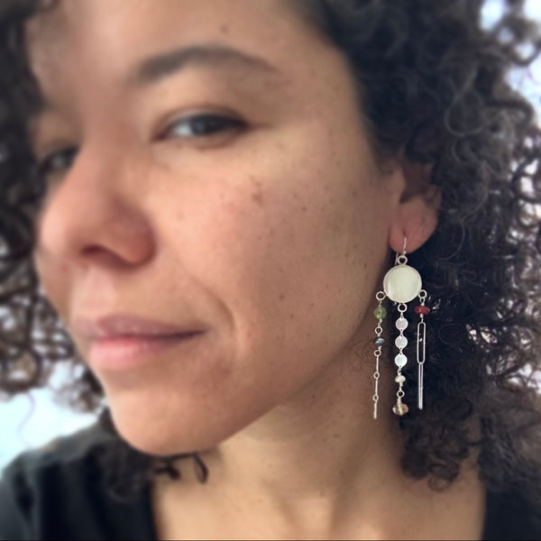 Lluvia Earrings in Mother of Pearl