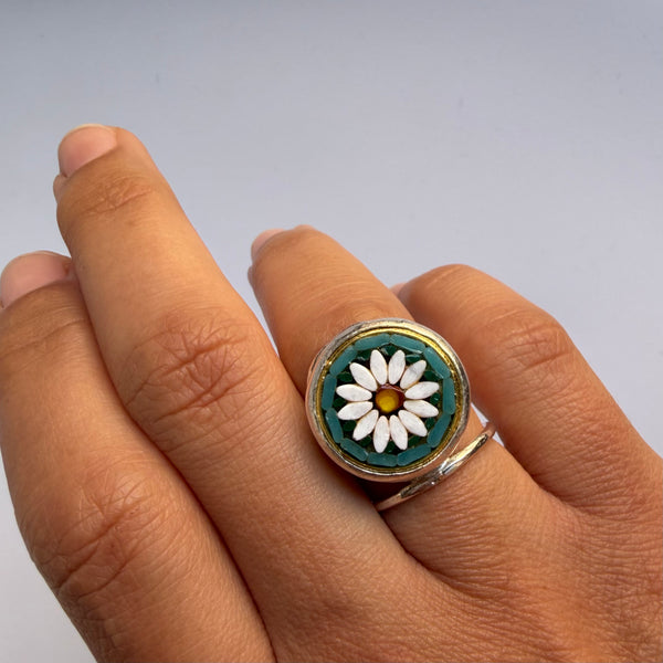 Micromosaic Daisy Ring
