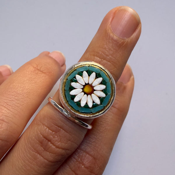 Micromosaic Daisy Ring