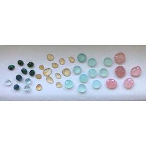 carla merino studio jewelry handcrafted in miami handcut gem stones rose quartz chalcedony citrine aquamarine emeralds 