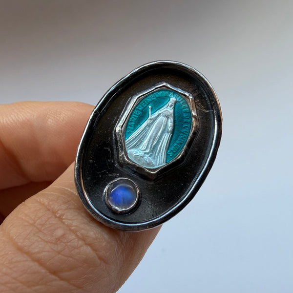 Vintage Enameled Marian Devotional