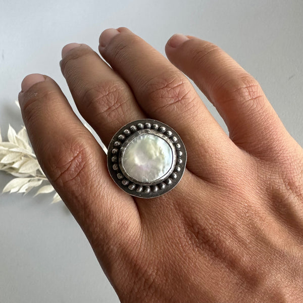 Dotted Pearl Ring
