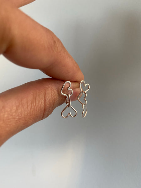Triple Tiny Hearts Earrings