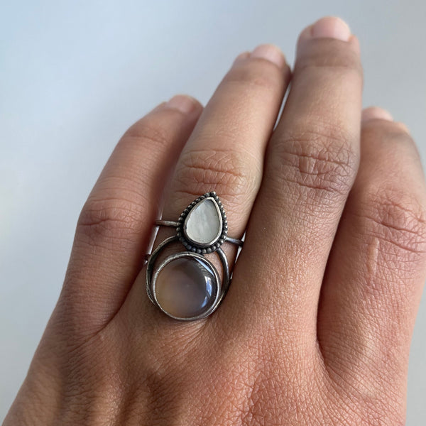 Agate + MoP Ring