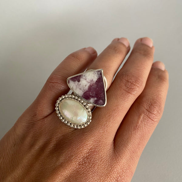 Tourmaline in Quartz Venus Ring
