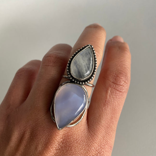 Lavender Chalcedony + Moonstone Ring